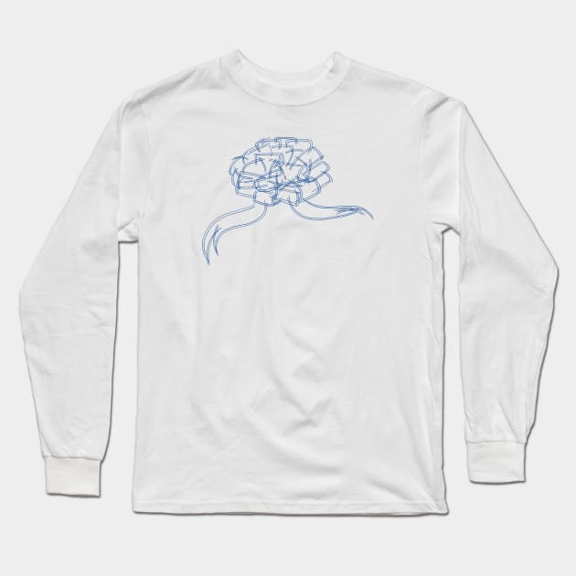 Ribbon Bow (blue) Long Sleeve T-Shirt by calenbundalas